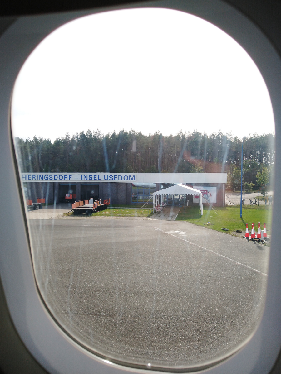 Der Flughafen Heringsdorf (Aufnahme aus einem Flugzeug)